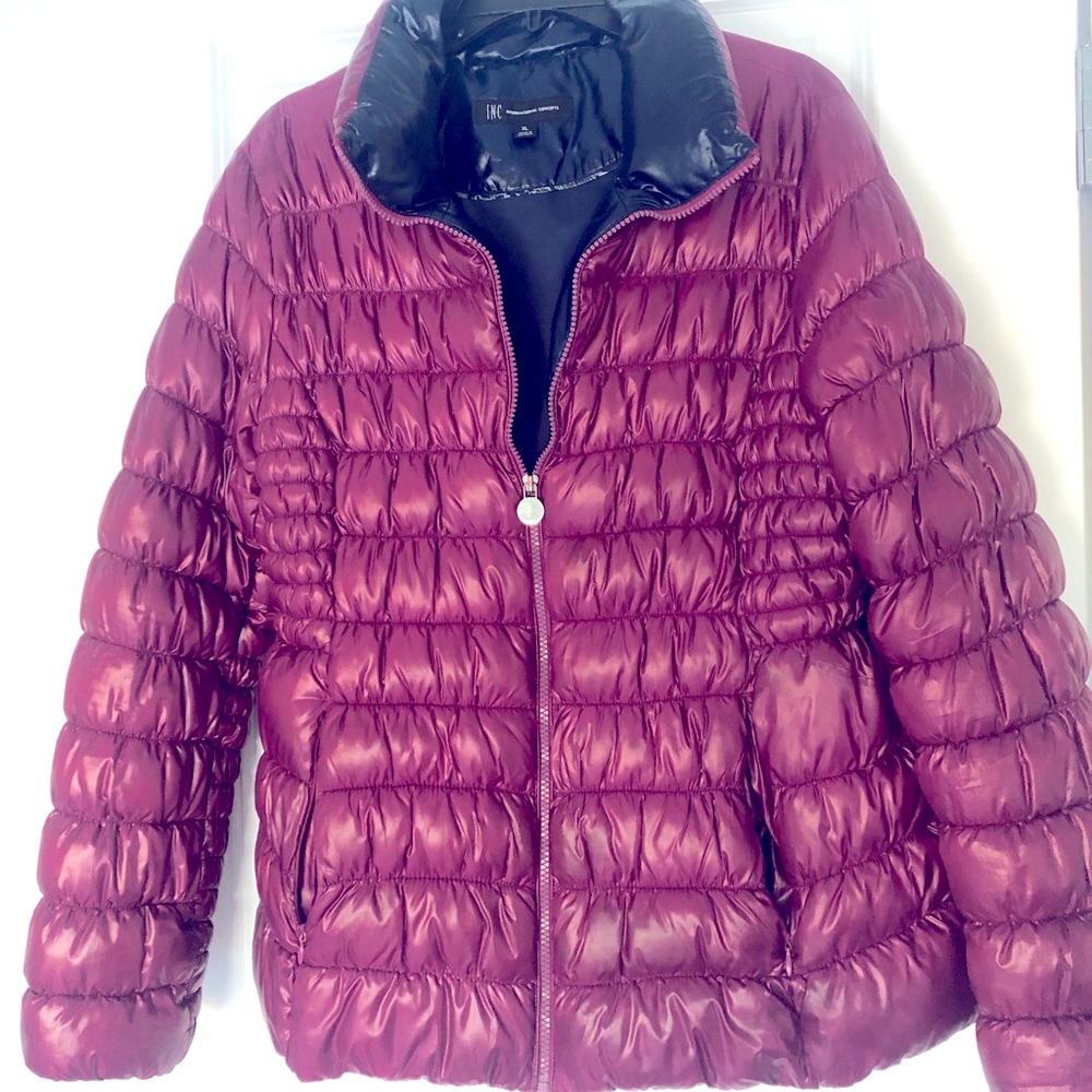 INC International Concepts Purple Puffy Coat Sz XL